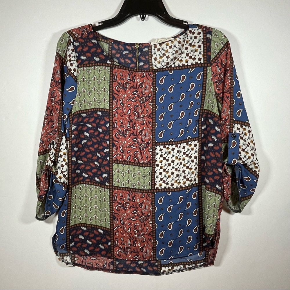 5 for $20 Pink Rose Paisley Patchwork Top